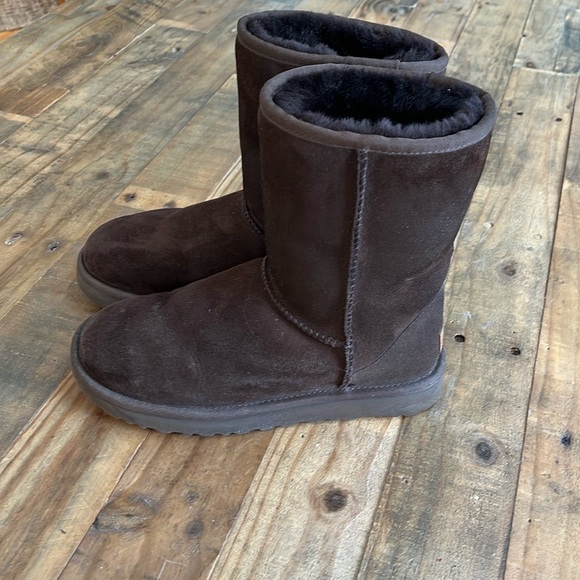 UGG classic short II boots in chocolate - Picture 3 of 4